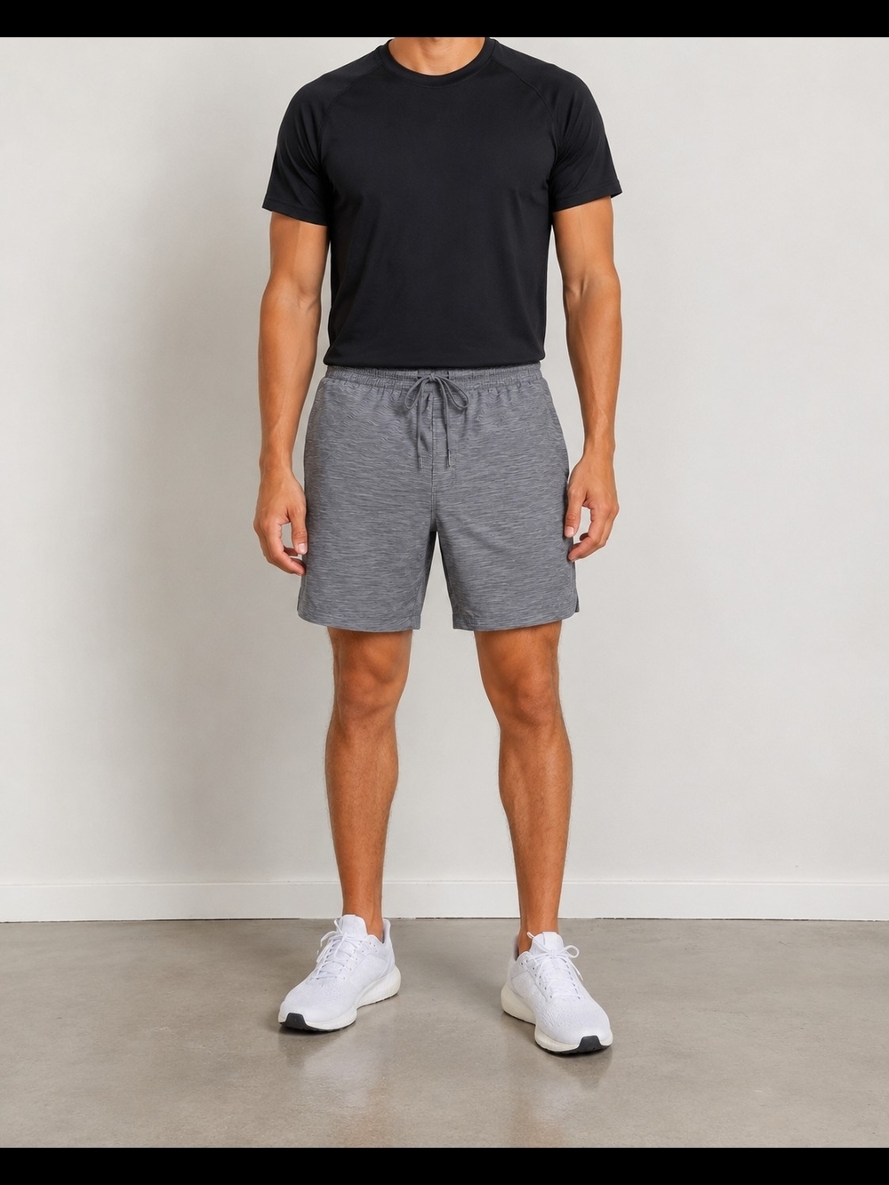 Lululemon Men’s Gray Athletic Training Shorts 6” Inseam Drawstring Pockets.